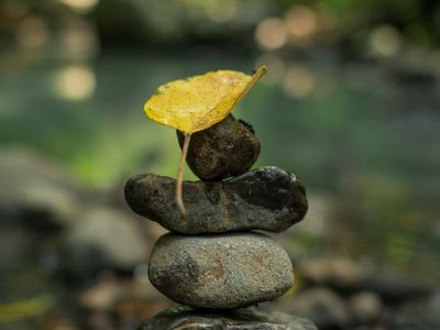 Minimalist Zen garden stones representing balance and peace.